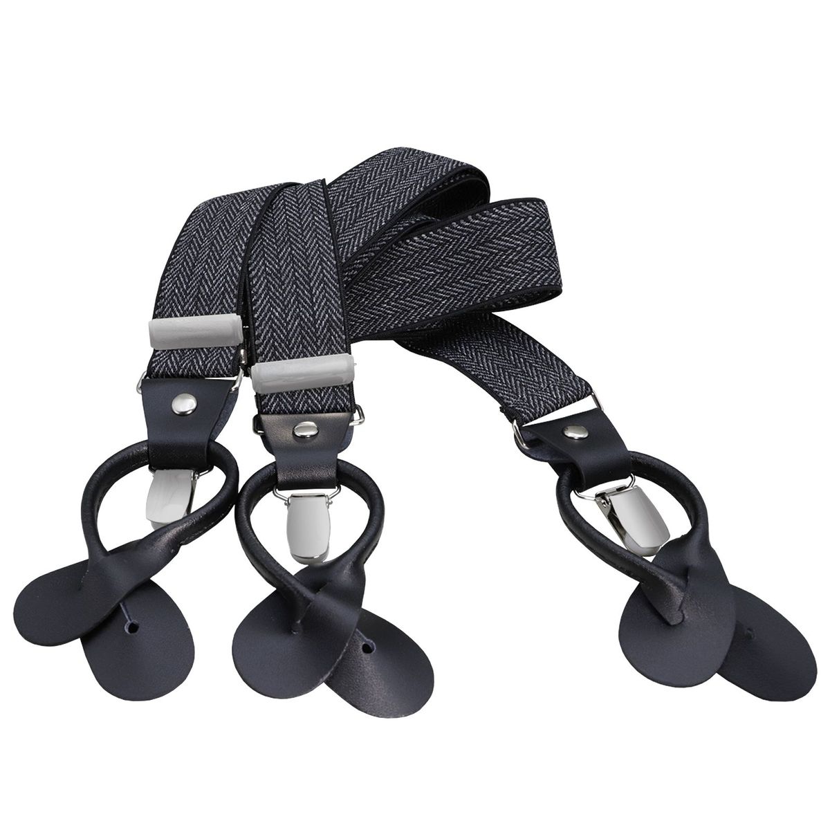 LINDENMANN Hosenträger Herren schwarz Länge 120 cm Y-Form mit dunklen Clipsen