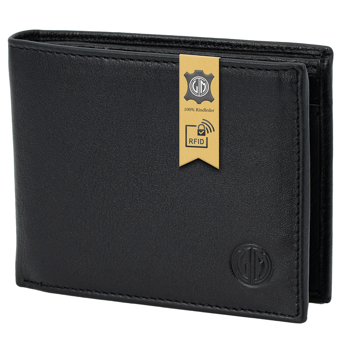 LINDENMANN Herren Leder Geldbeutel schwarz LINDENMANN Herren Leder Portemonnaie schwarz