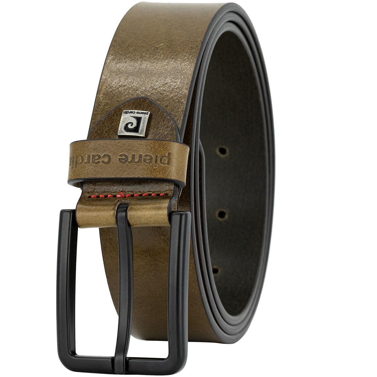 PIERRE CARDIN Vollrindledergürtel Herren Olivgrün PIERRE CARDIN Vollrindleder Herrengürtel Olivgrün