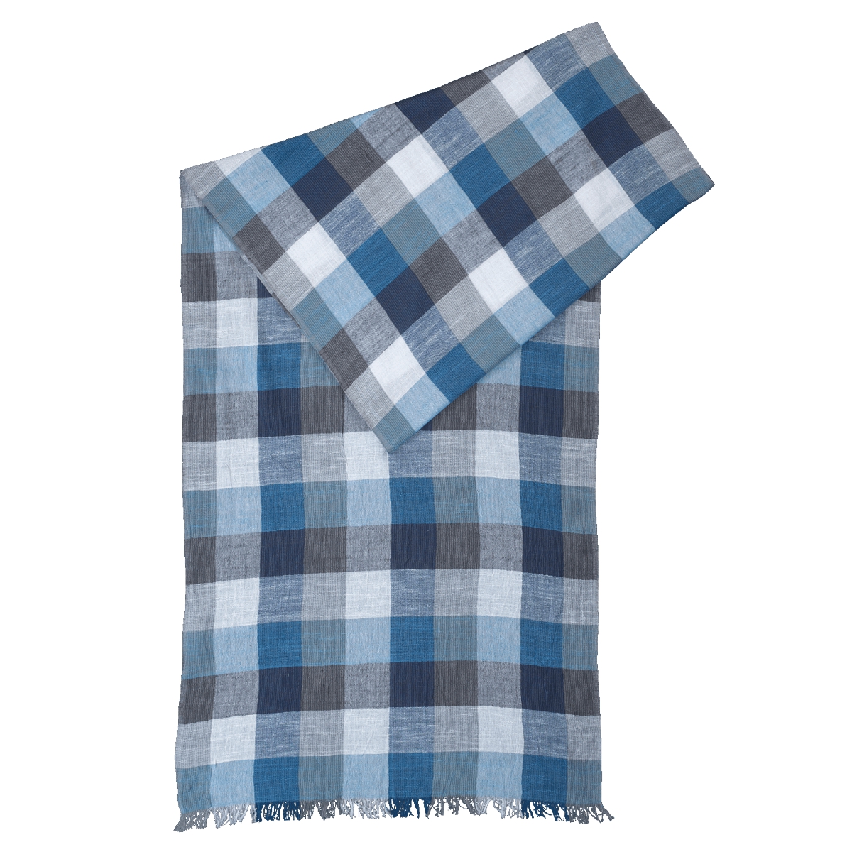 LINDENMANN Schal Herren blau / Herren-Schal dünn 100 % Baumwolle, Herren-Schal blau