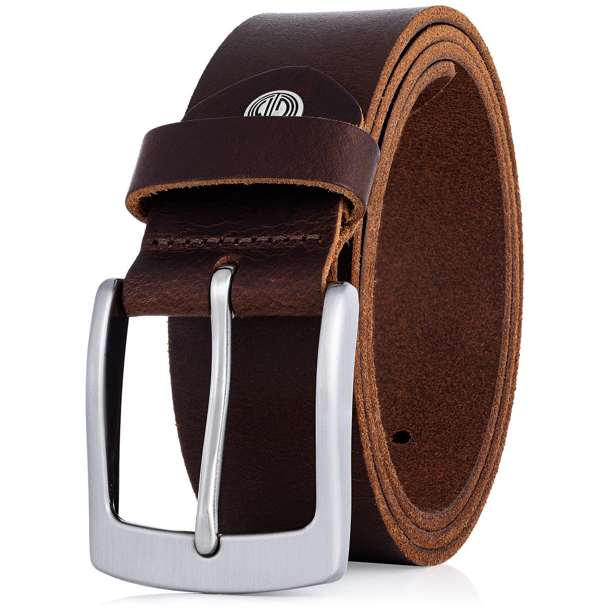 Zubehor, Gürtel, Leinwand, Schnalle, LINDENMANN Herren Büffelledergürtel aus 100% Echtleder dunkelbraun