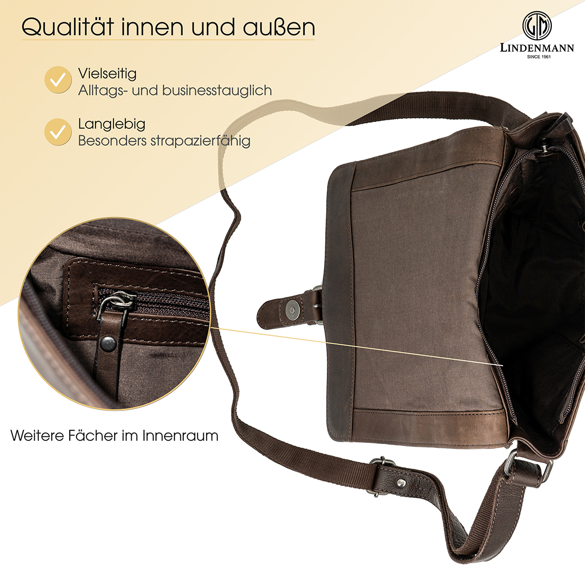 Lindenmann Ledertasche braun