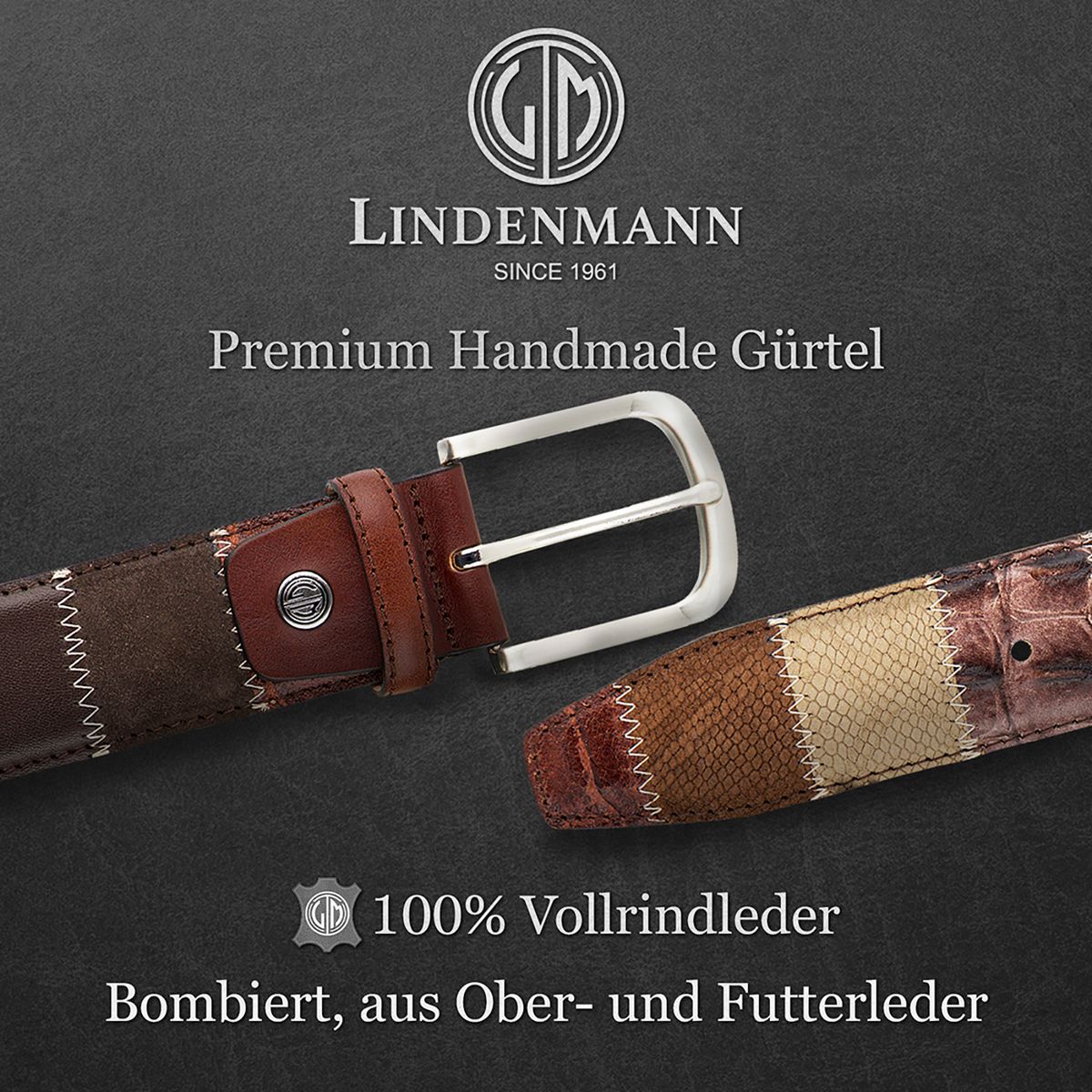 LINDENMANN Herrengürtel Jeans braun