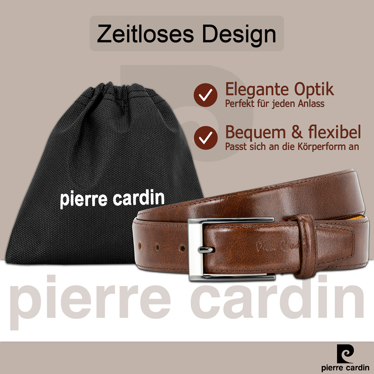 Pierre Cardin Herren-Leder-Gürtel