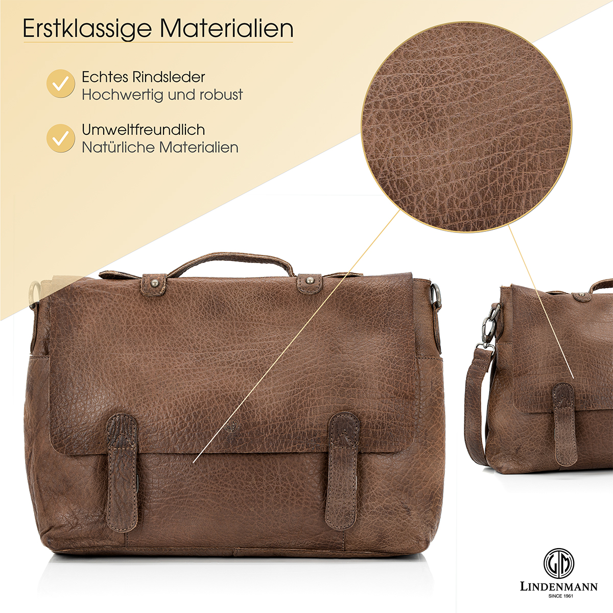 Lindenmann Ledertasche braun