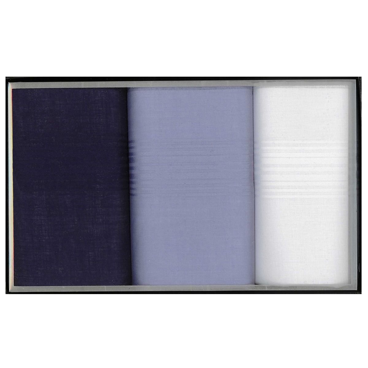 LINDENMANN Taschentücher für Herren 3-er Packung weiss-blau LINDENMANN Taschentücher für Herren 3-er Packung weiss-blau