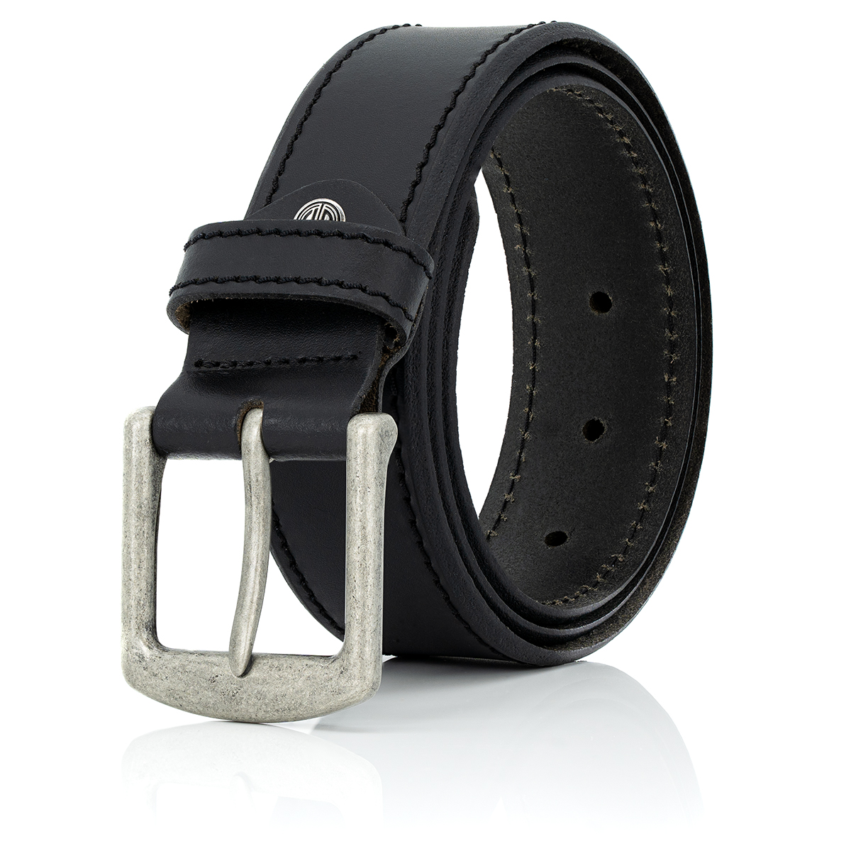 LINDENMANN Ledergürtel schwarz LINDENMANN Ledergürtel schwarz