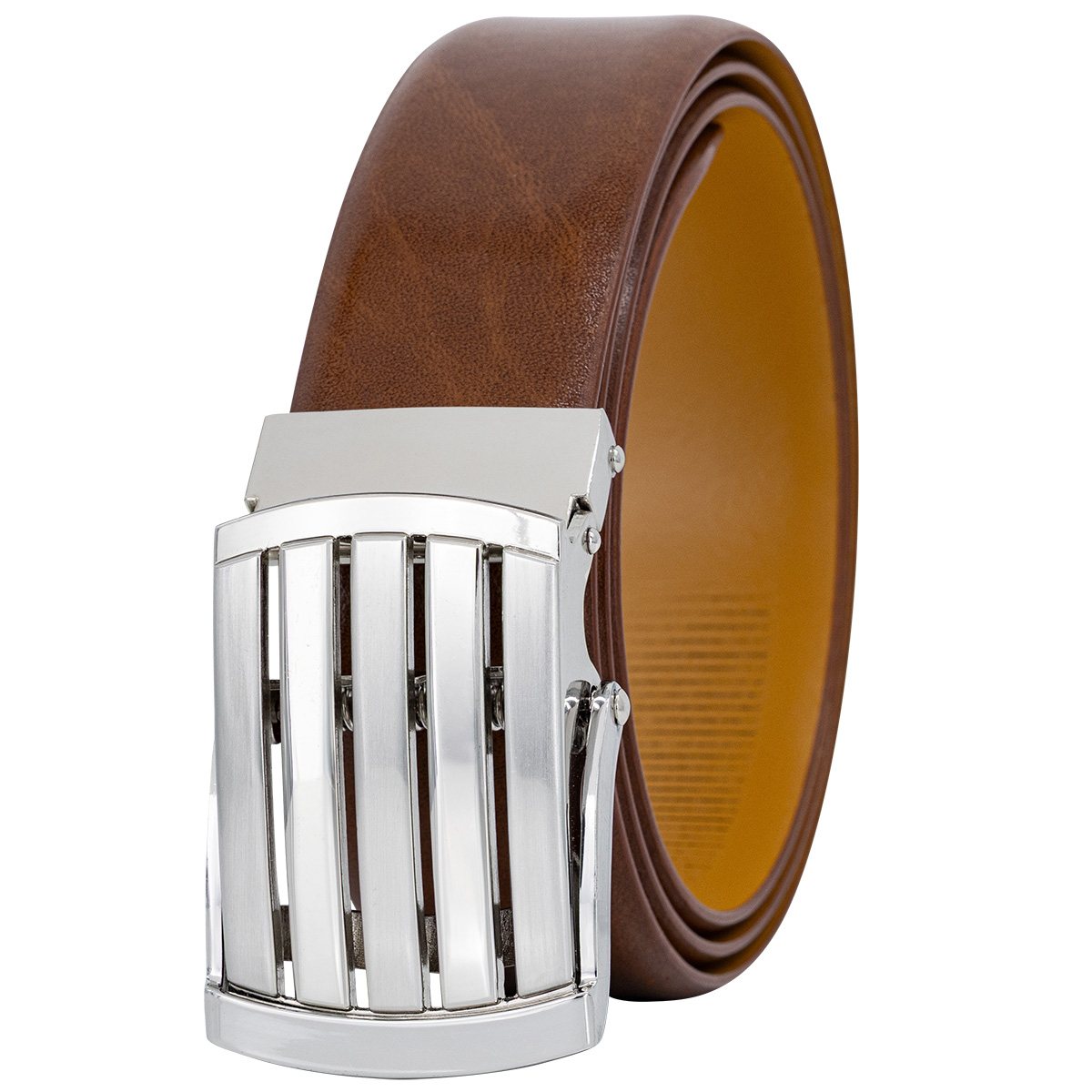 PIERRE CARDIN Herrenautomatikgürtel aus 100% echtem Rindleder cognac