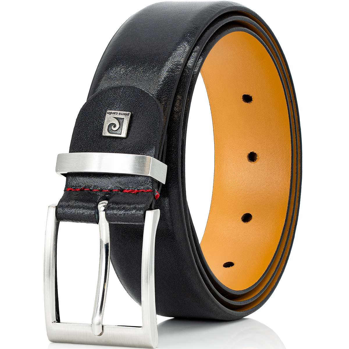 Pierre Cardin Herren Echtledergürtel Herren schwarz