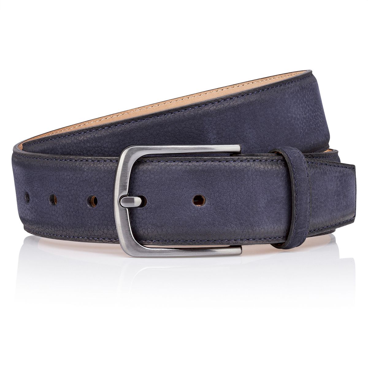 LINDENMANN Herren Ledergürtel Handmade blau