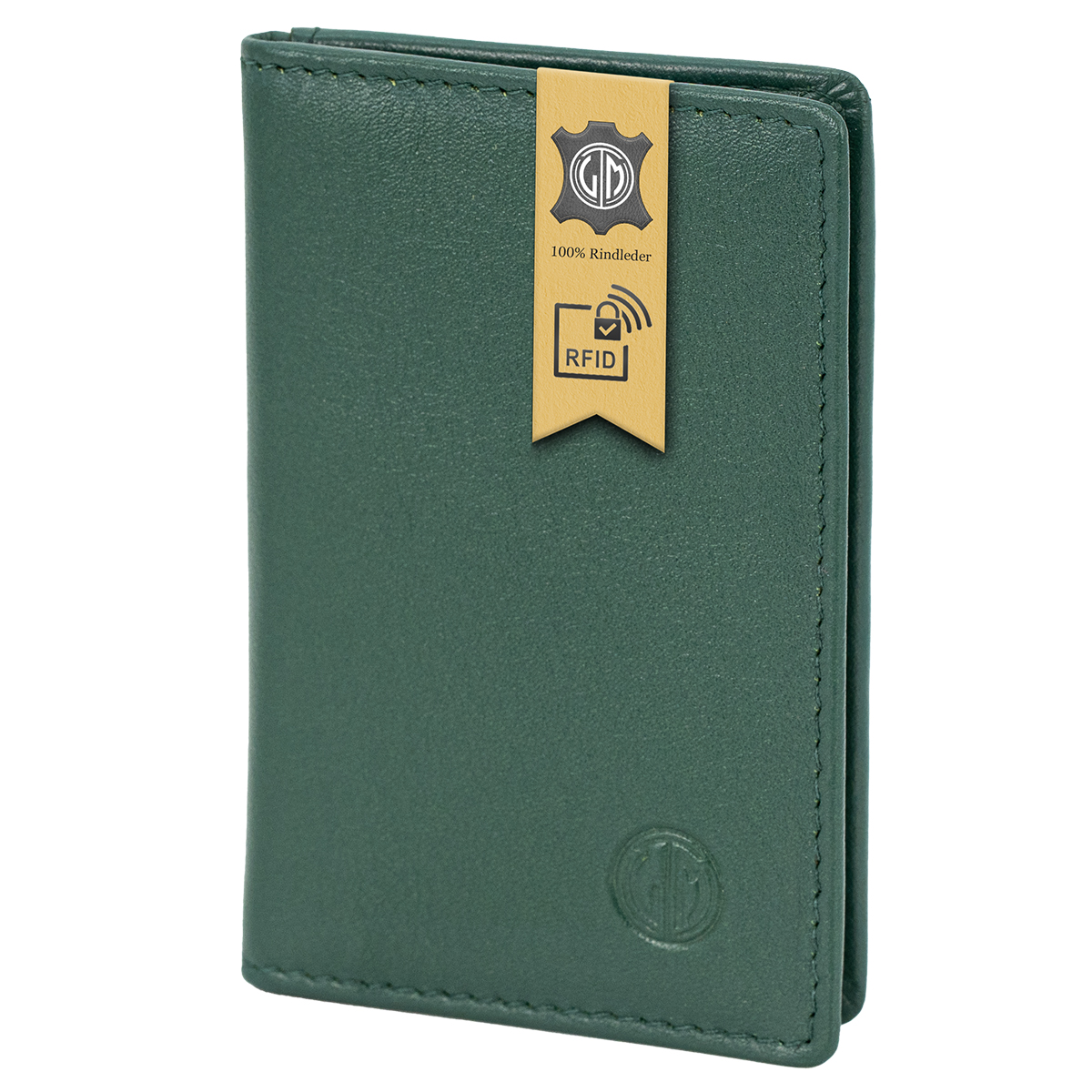 LINDENMANN Leder-Kartenetui grün blau LINDENMANN Leder-Cardholder grün blau