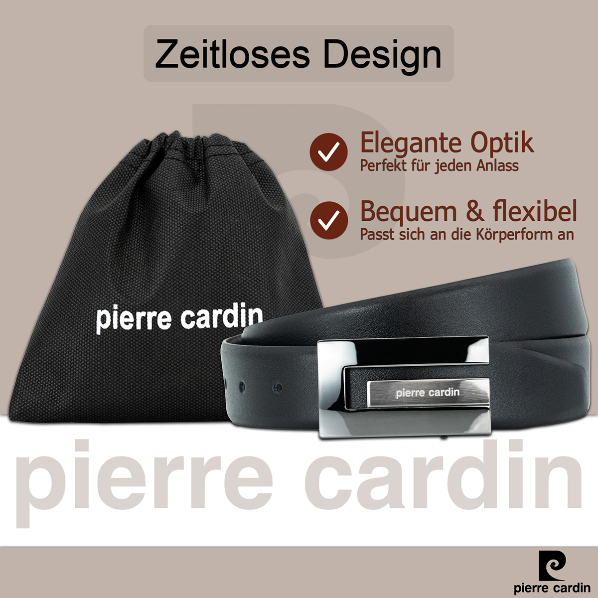 Pierre Cardin Herren-Leder-Gürtel