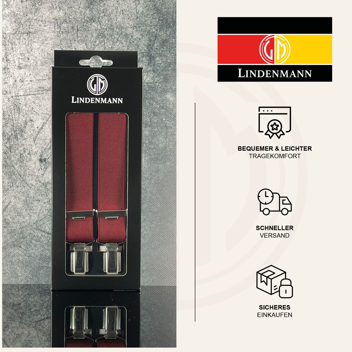 LINDENMANN Hosenträger Herren Made in EU