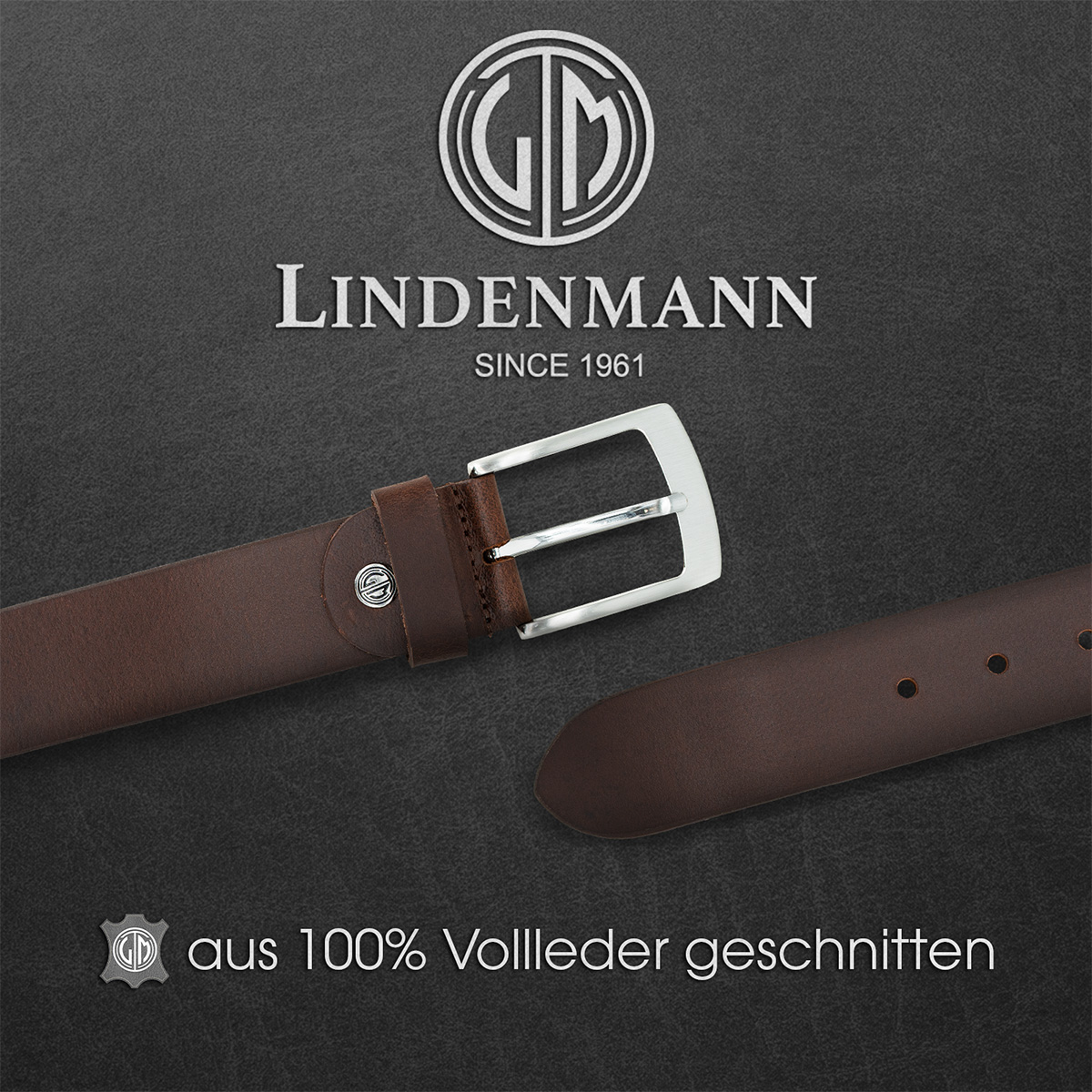 LINDENMANN Ledergürtel Herren braun