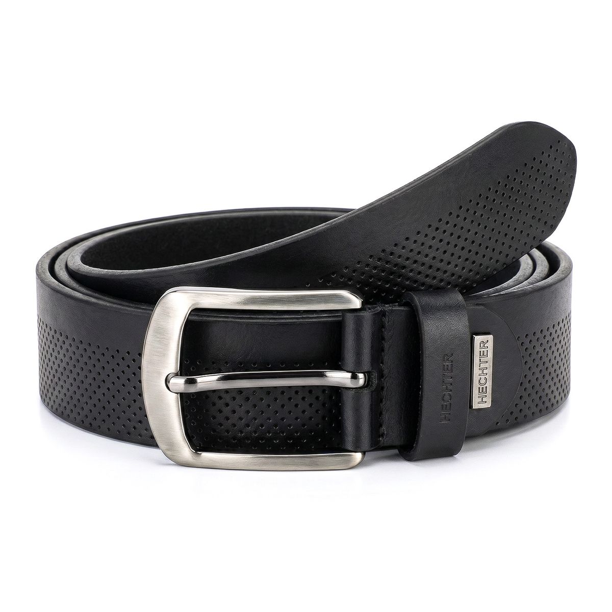 HECHTER Paris Herren Casual Echtledergürtel schwarz