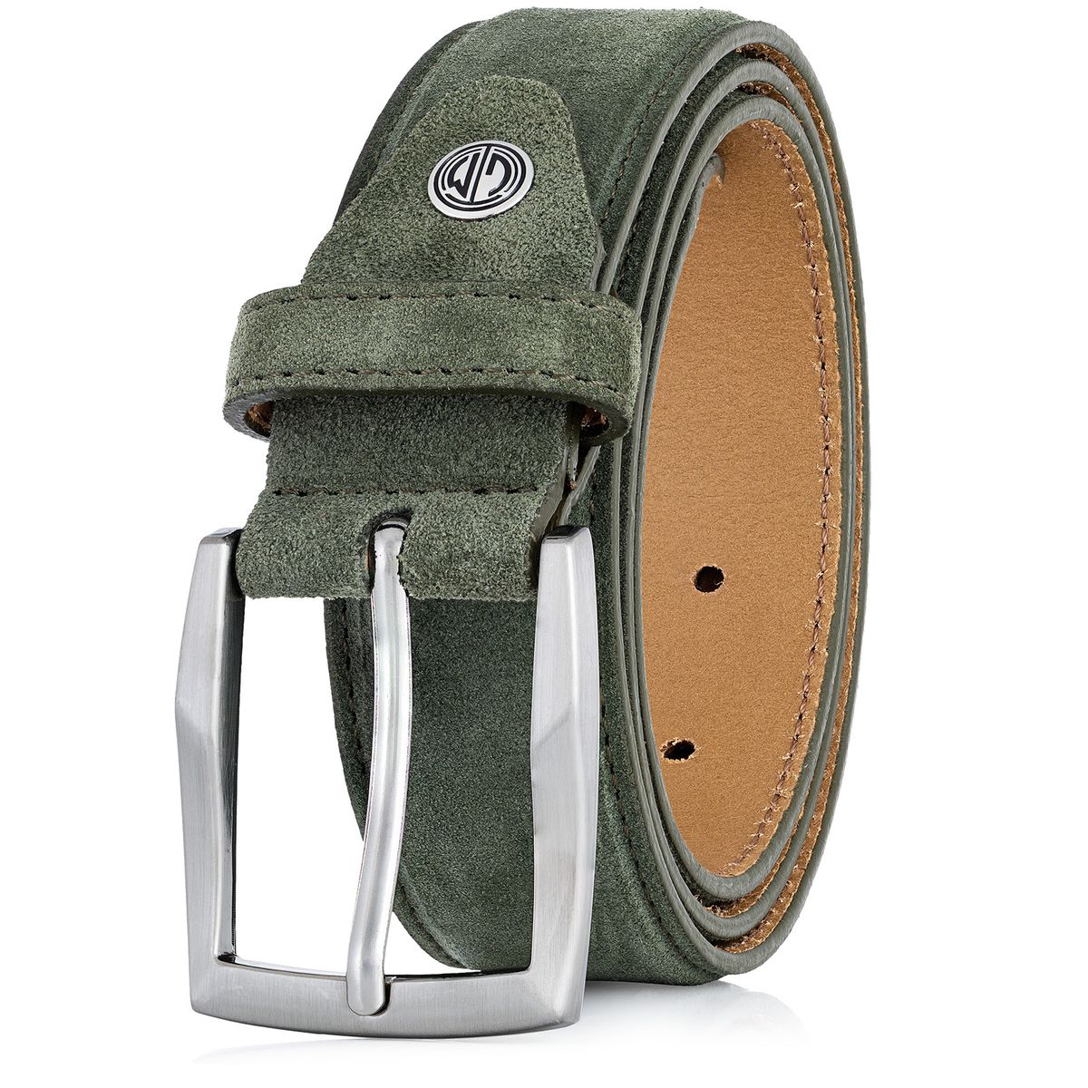 Leinwand, Zubehör, Gürtel, LINDENMANN Herrengürtel Veloursleder dunkelgrün