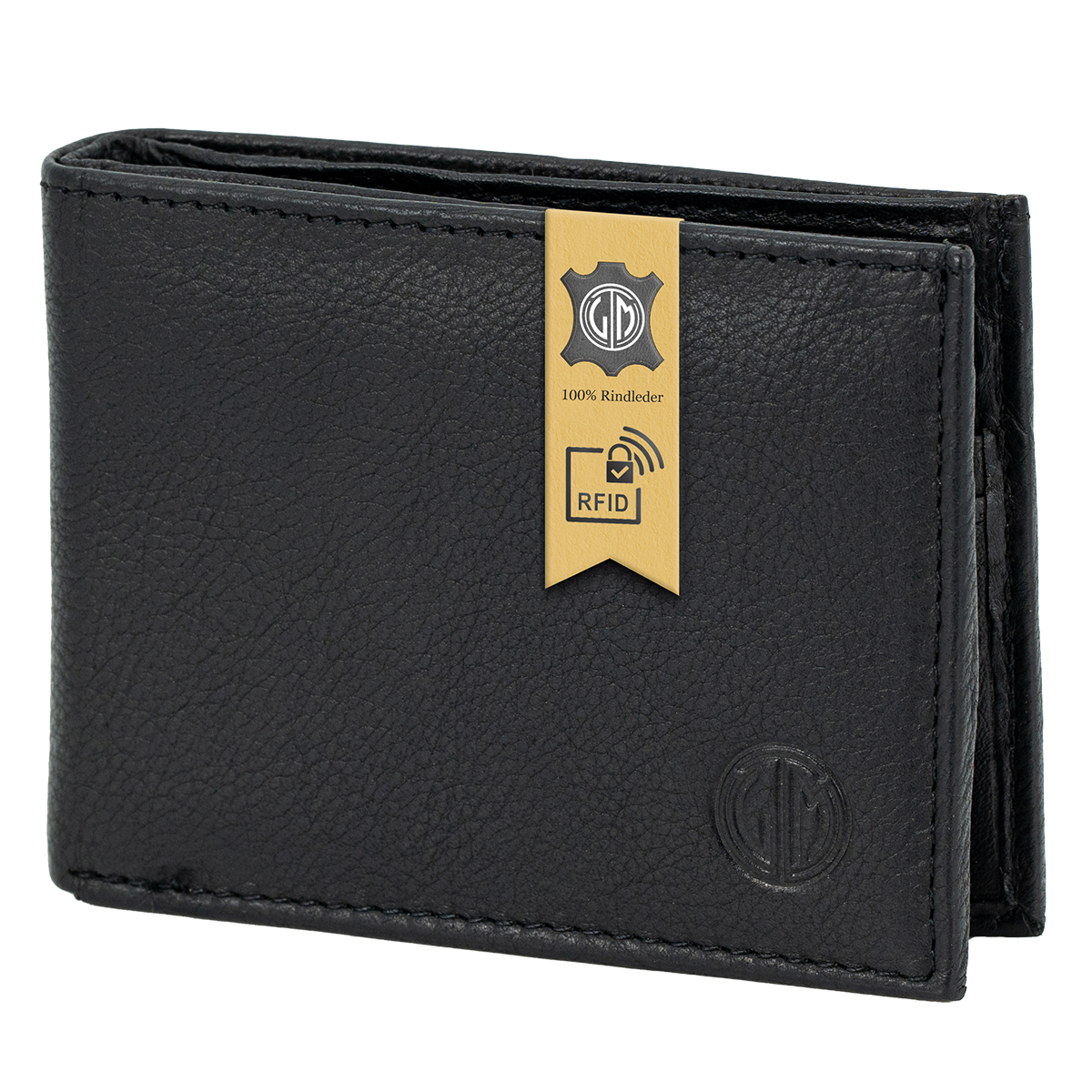 LINDENMANN Herren Leder Geldbeutel schwarz LINDENMANN Herren Leder Portemonnaie schwarz