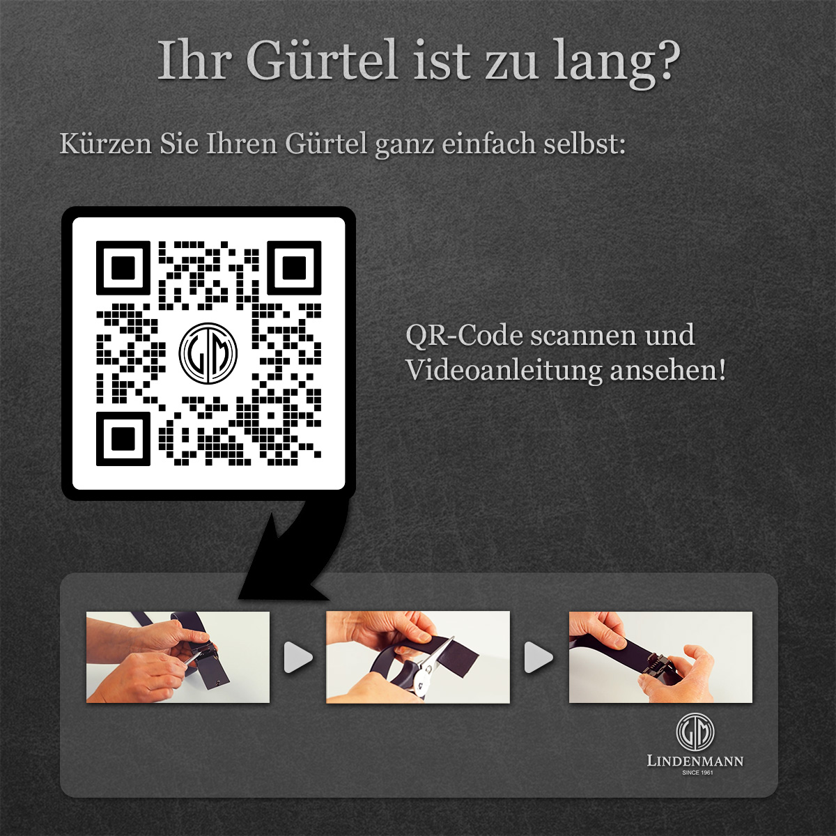 LINDENMANN Automatikgürtel Leder schwarz