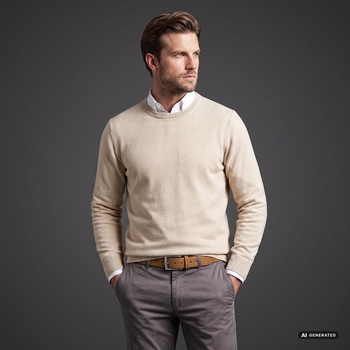 DANIEL HECHTER Herren smart casual 100% echtes Veloursledergürtel cognac