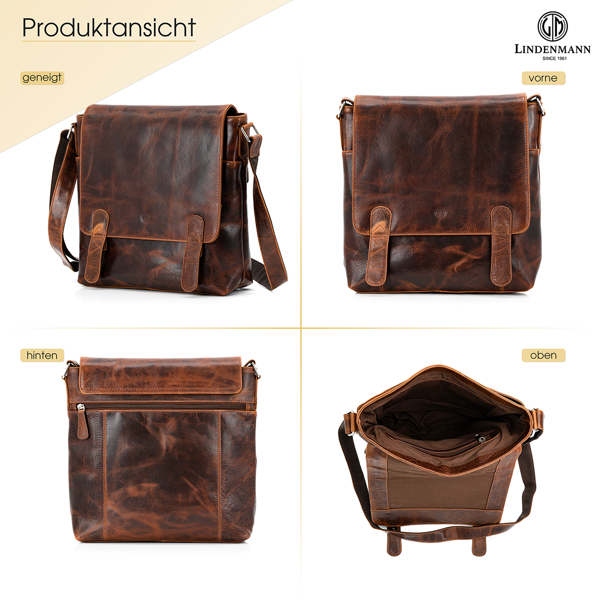 Lindenmann Ledertasche braun