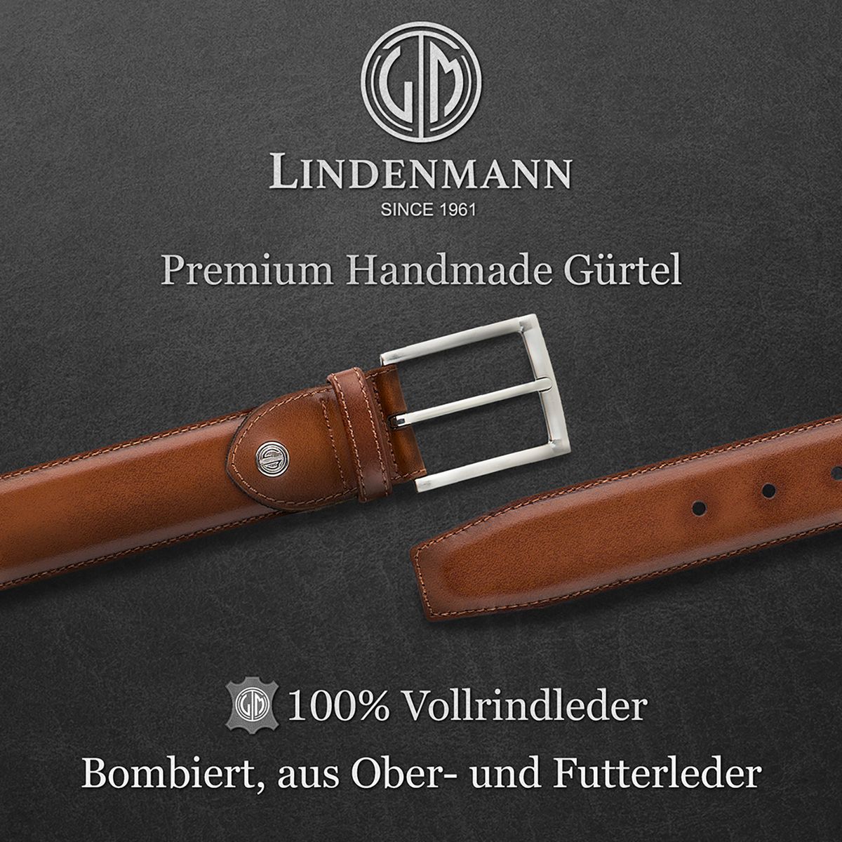 LINDENMANN Herrengürtel Leder braun