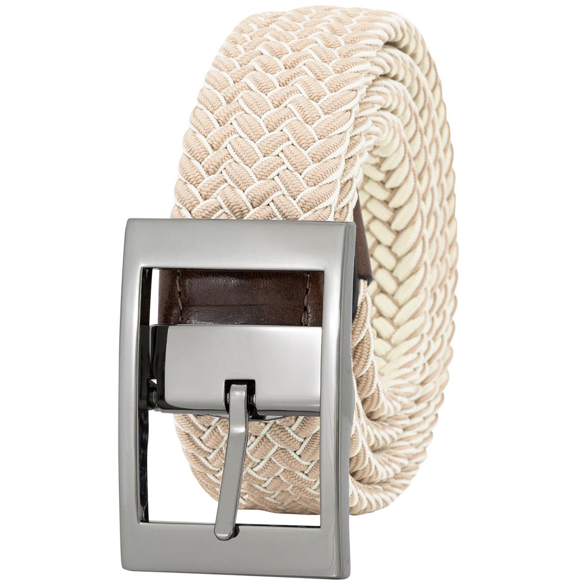 LINDENMANN Textilflechtgürtel Herrengürtel Creme-Beige