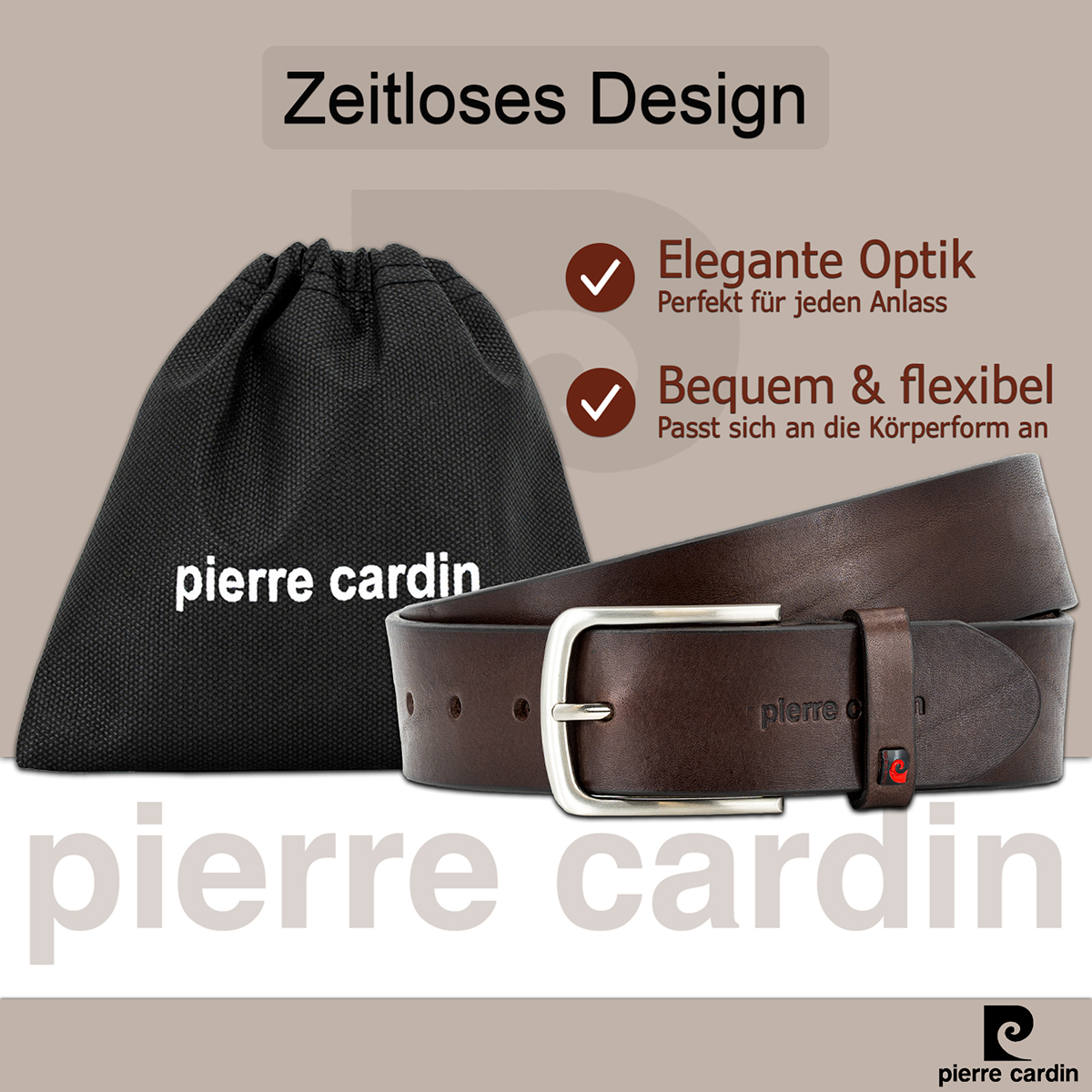 Pierre Cardin Herren-Leder-Gürtel