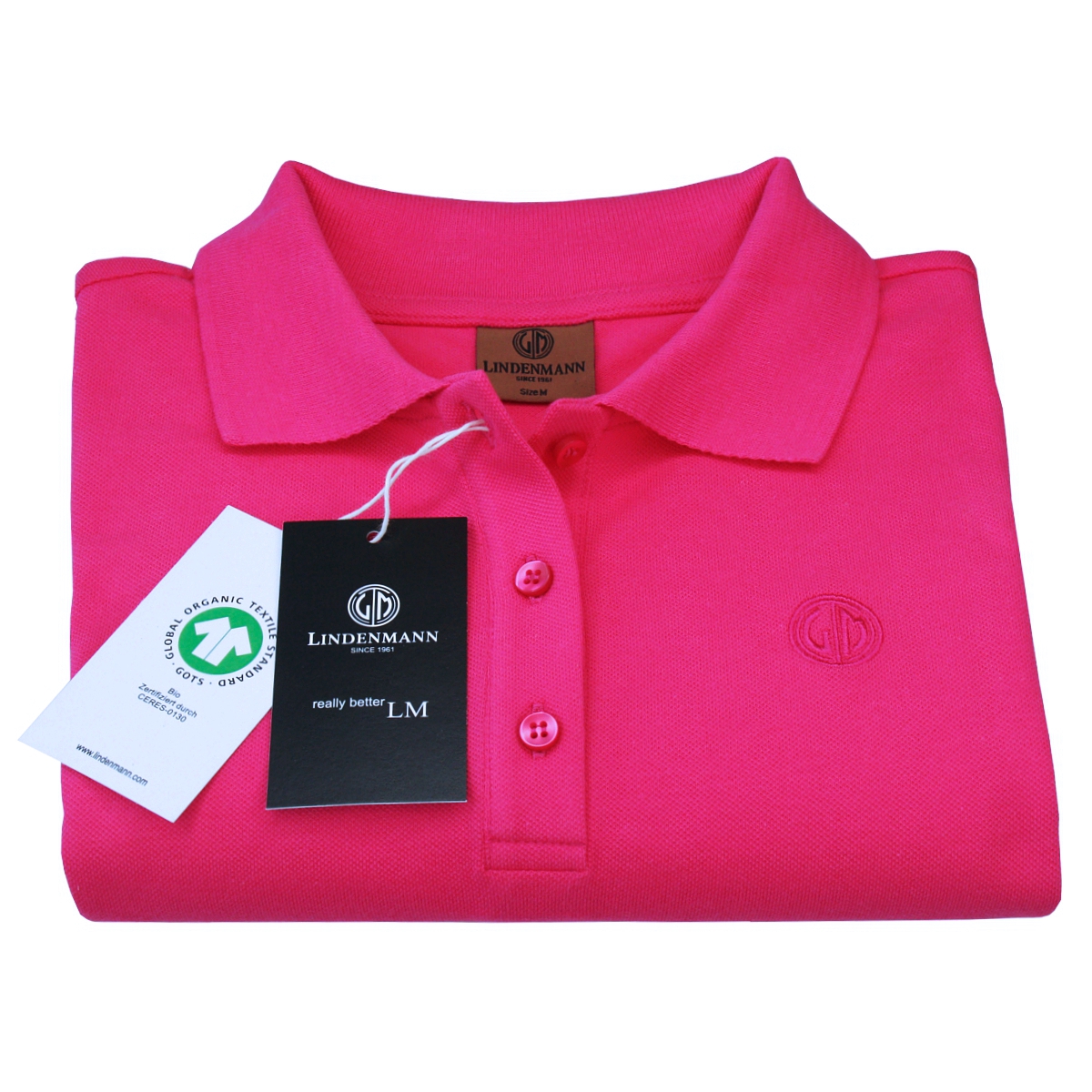 LINDENMANN Damen Poloshirt aus Bio-Baumwolle Pink LINDENMANN Poloshirt Bio-Baumwolle Damen Pink