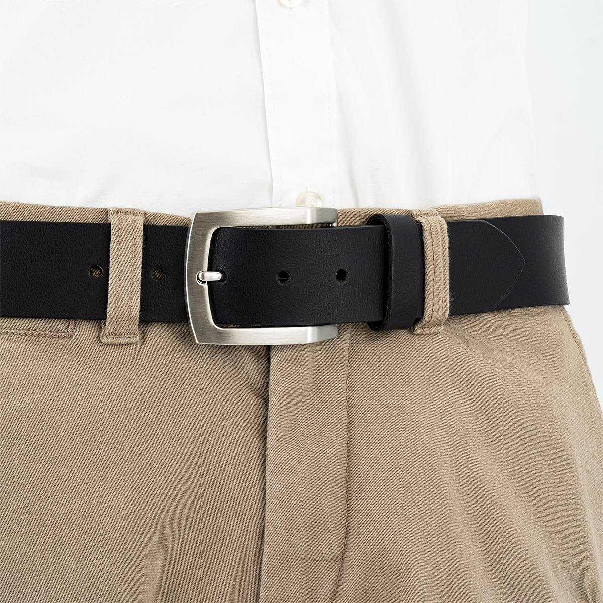 LINDENMANN Ledergürtel Herren schwarz