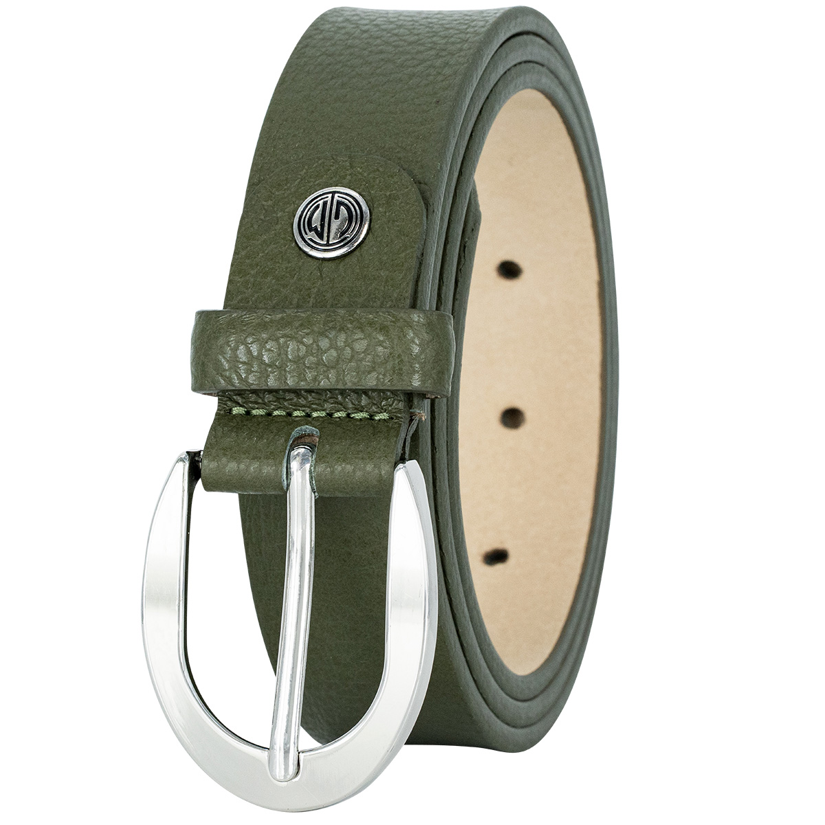LINDENMANN Vollrindleder Damengürtel Olivgrün
