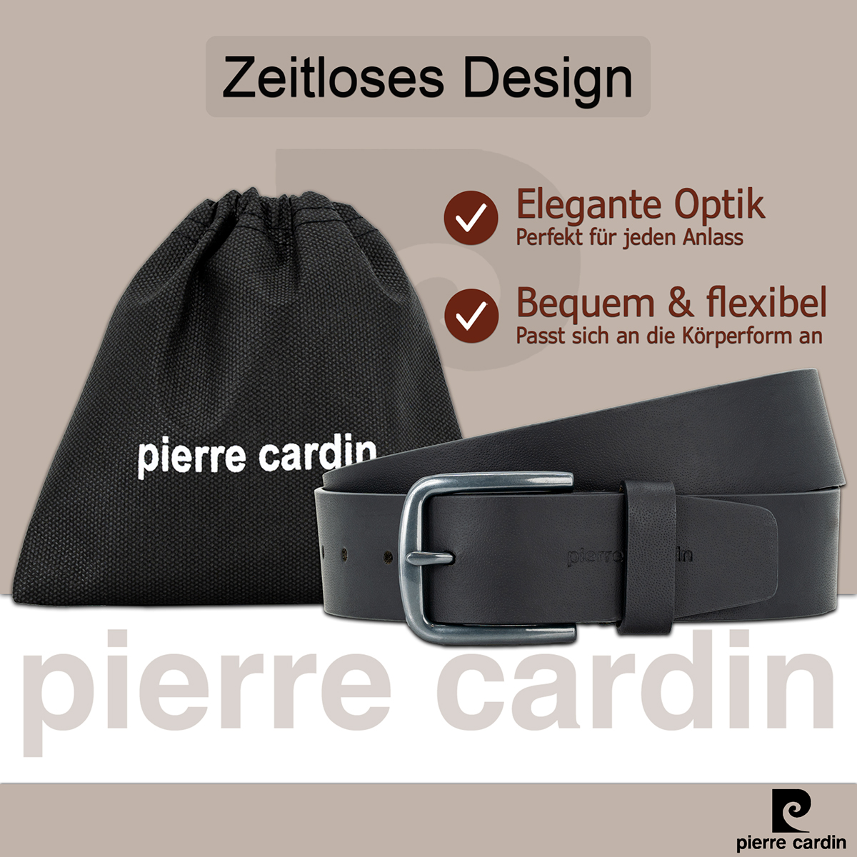 Pierre Cardin Herren-Leder-Gürtel