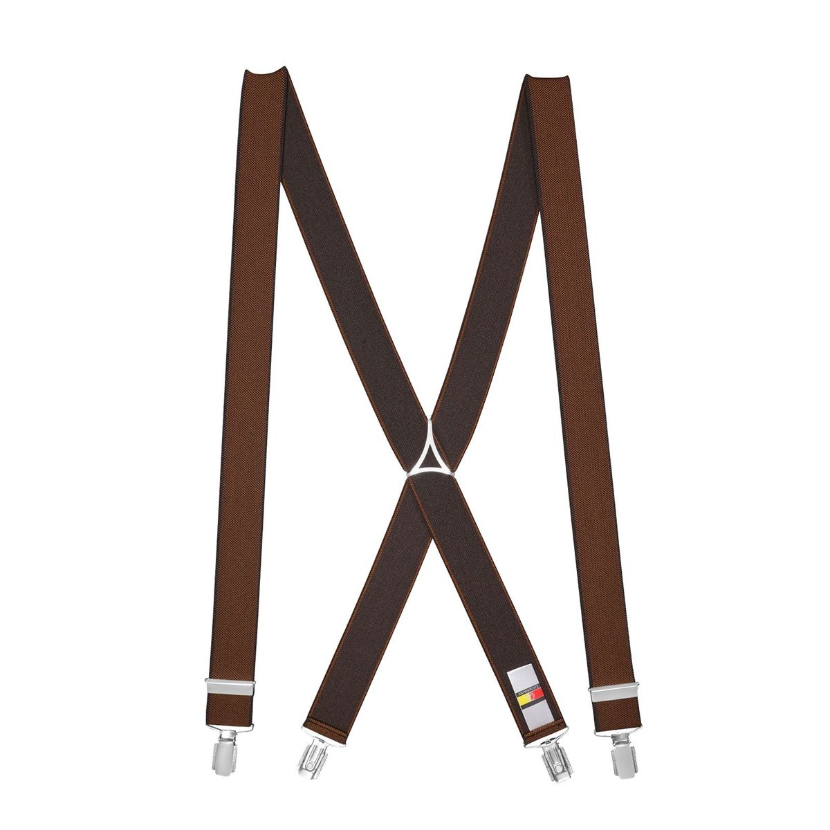 LINDENMANN Hosenträger Herren cognac X-Form elastisch und längenverstellbar Made in Germany