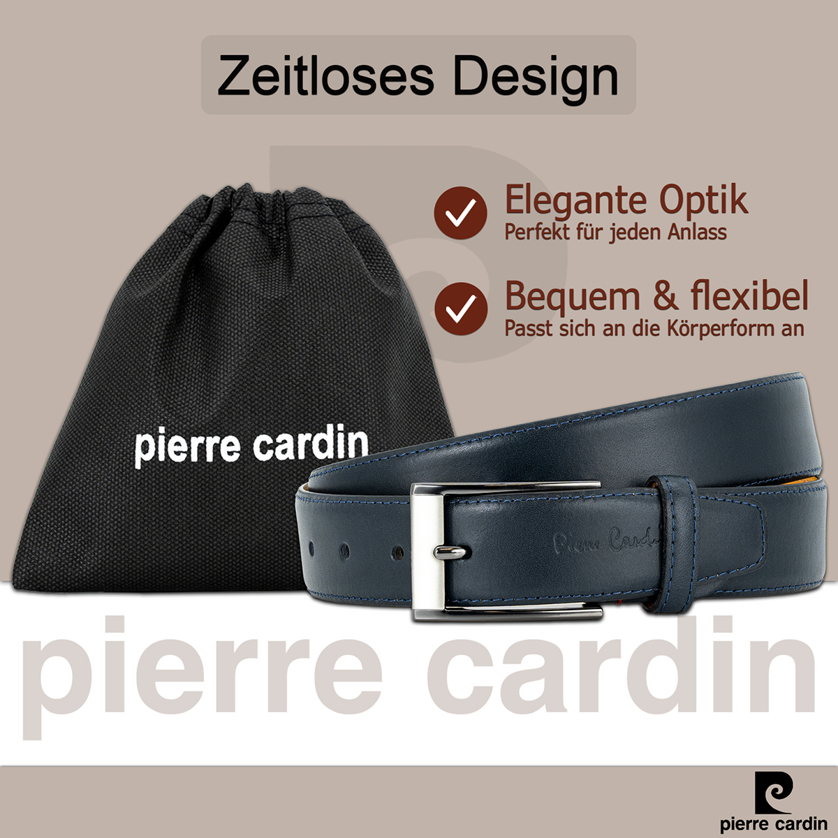 Pierre Cardin Herren-Leder-Gürtel