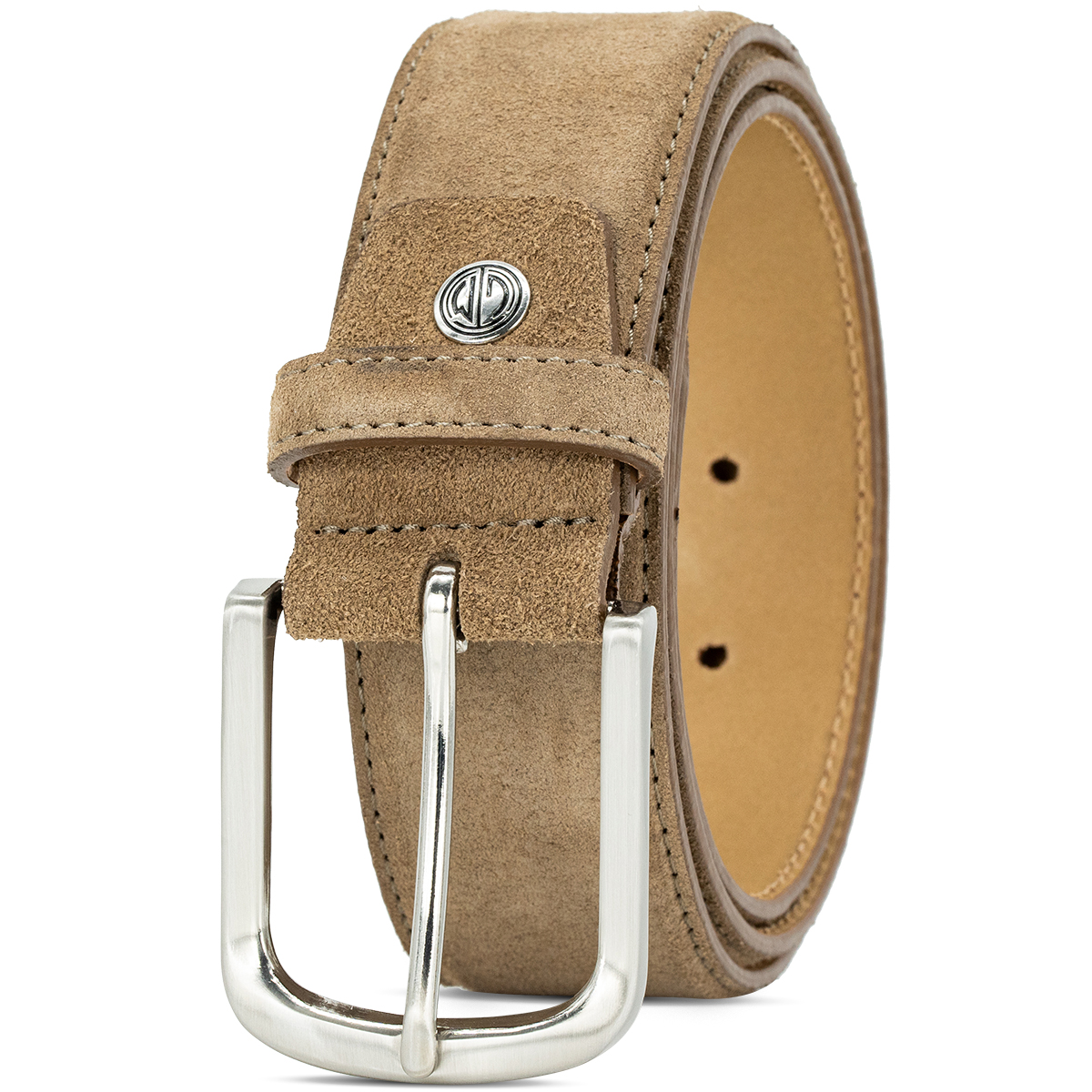 LINDENMANN Veloursleder Herrengürtel Camel-Braun