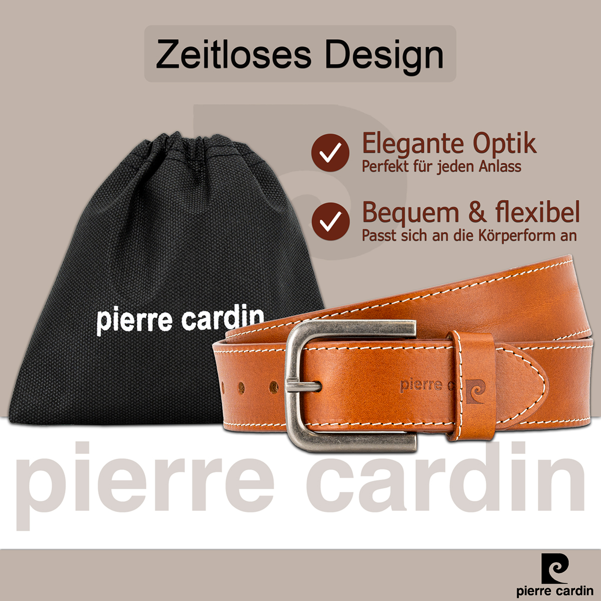 Pierre Cardin Herren-Leder-Gürtel