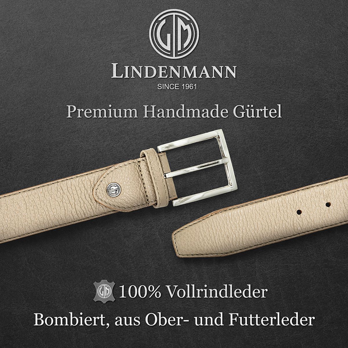 LINDENMANN Herrengürtel taupe