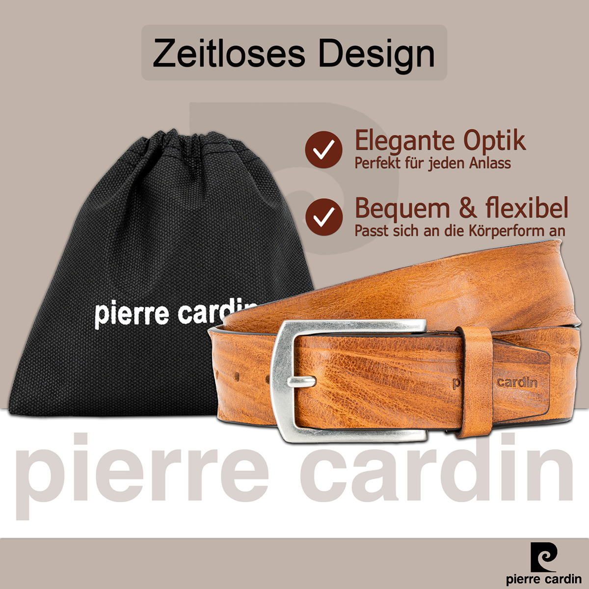 Pierre Cardin Herren-Leder-Gürtel