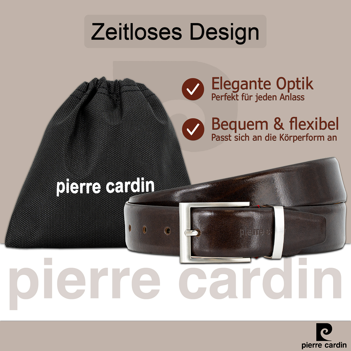 Pierre Cardin Herren-Leder-Gürtel