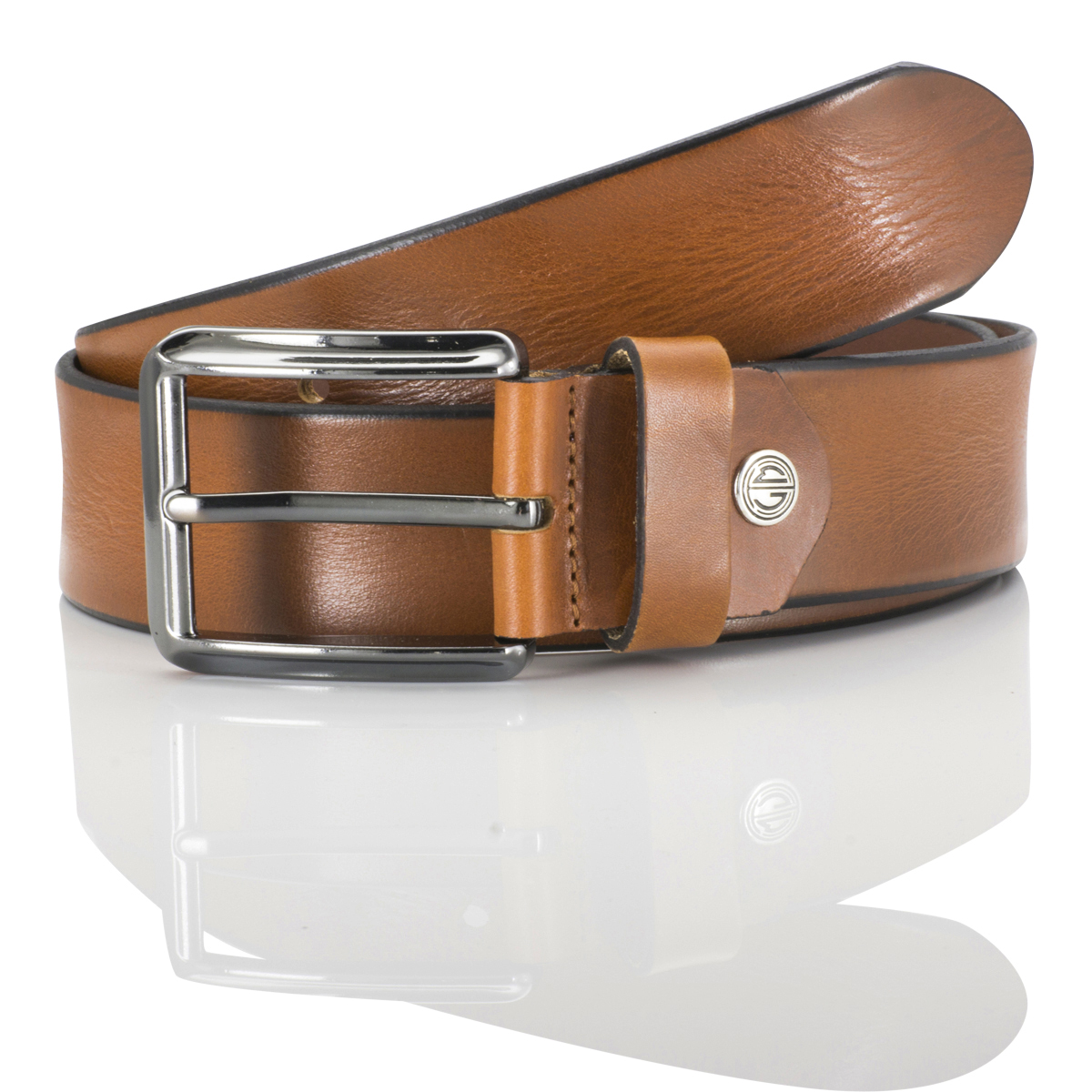 LINDENMANN Leder-Gürtel Herren 40 mm Vollrind cognac