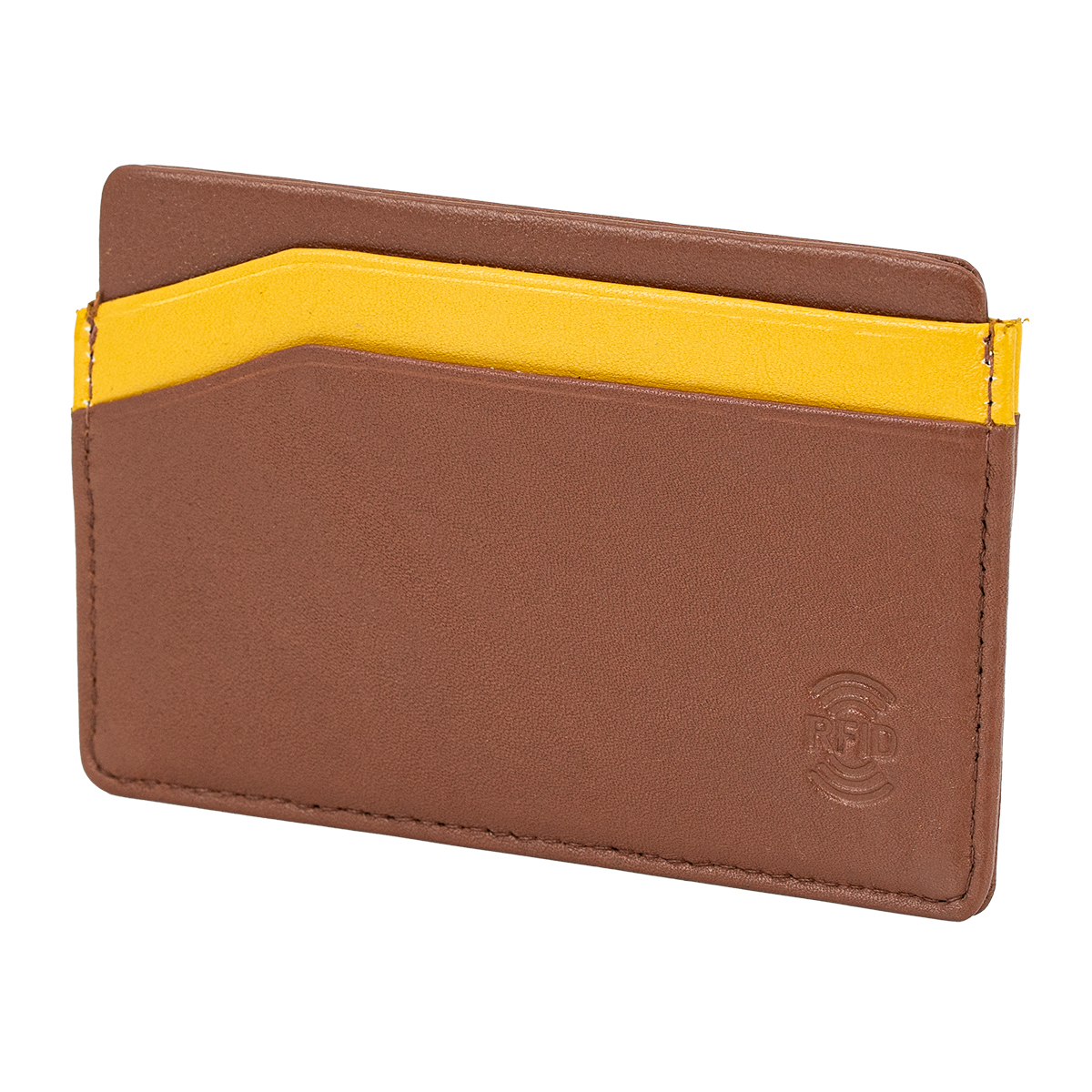 LINDENMANN Leder-Cardholder cognac gelb