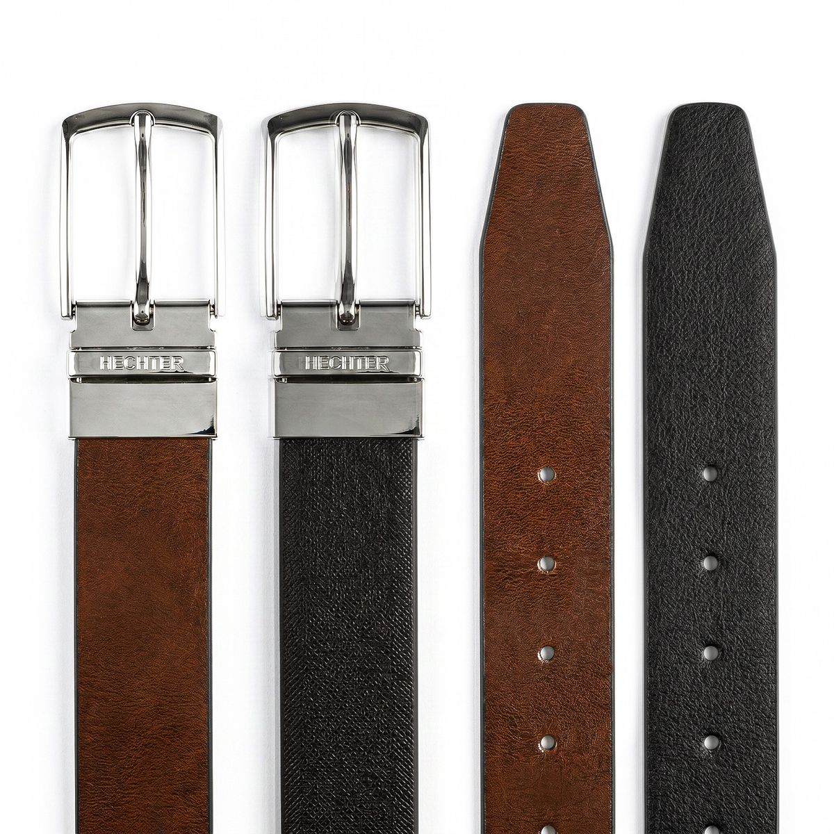 lederband, gürtel, uhrband, rollen-schnalle, riemen, HECHTER Paris Herren Wendegürtel aus 100% Echtleder schwarz/cognac