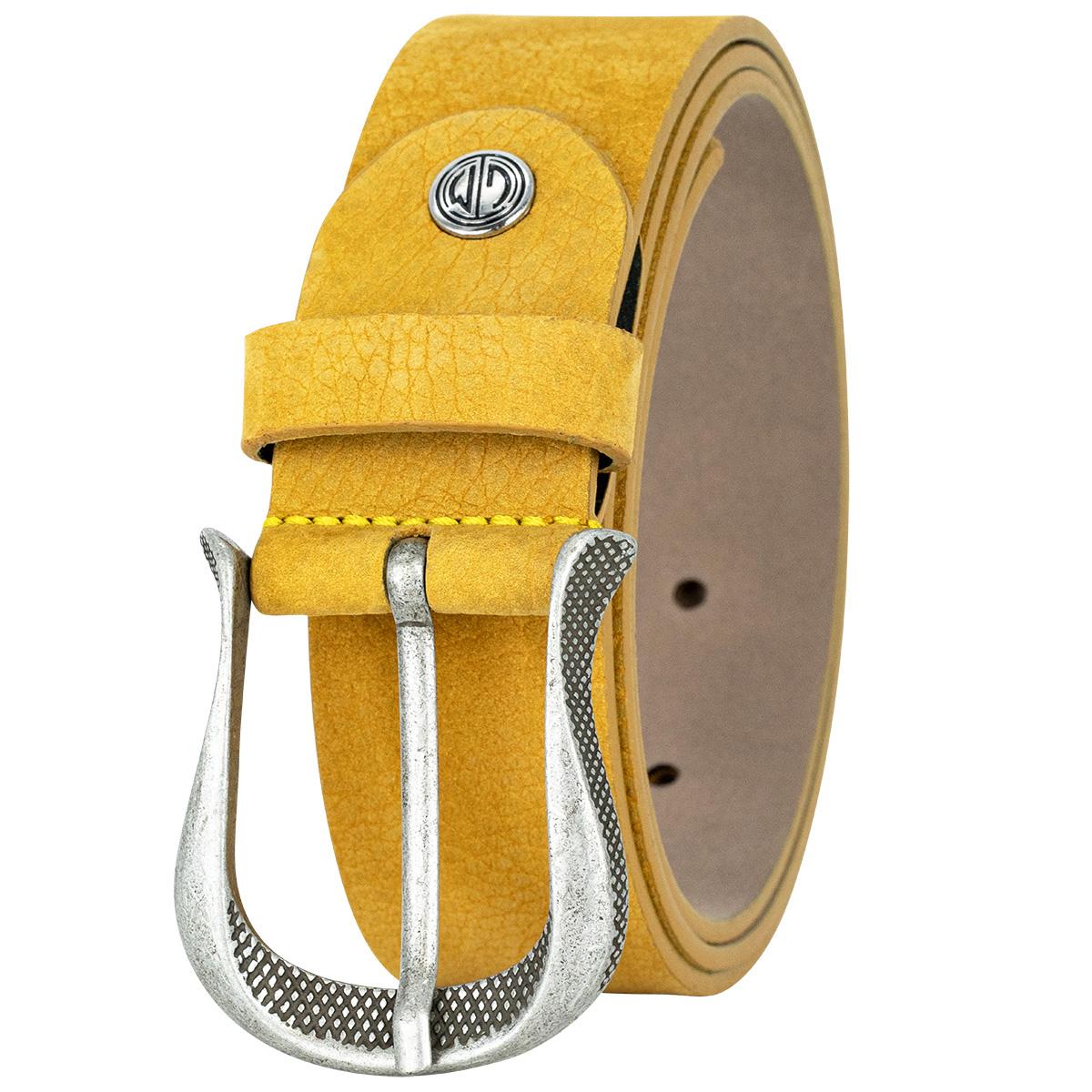 LINDENMANN Nubuk Vollrindleder Damengürtel Gelb