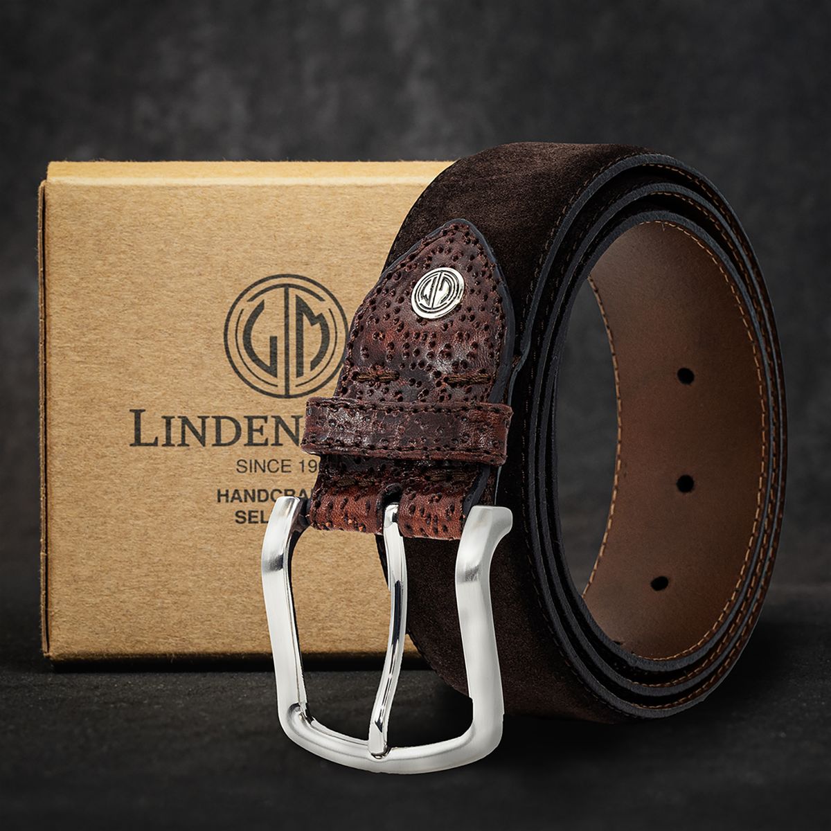 LINDENMANN Herrengürtel Leder braun