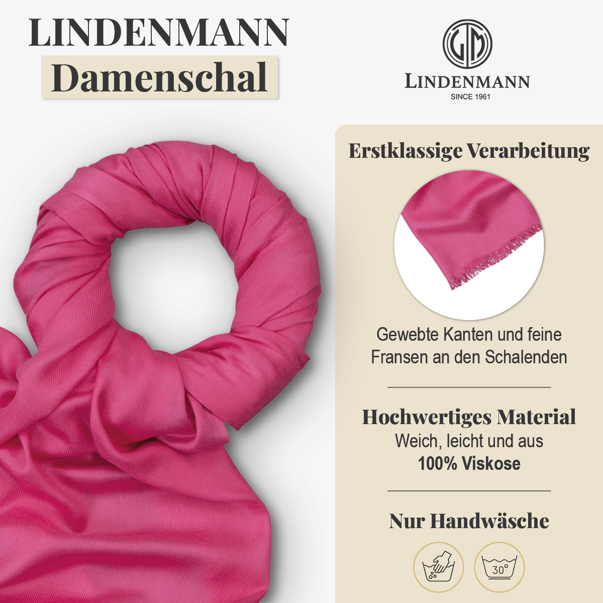 LINDENMANN Damenschal pink