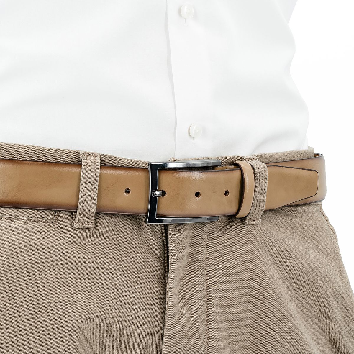 LINDENMANN Ledergürtel Herren handgefertigt taupe