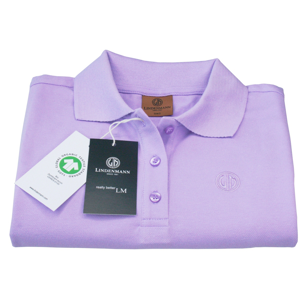 LINDENMANN Poloshirt Bio-Baumwolle Damen Violett