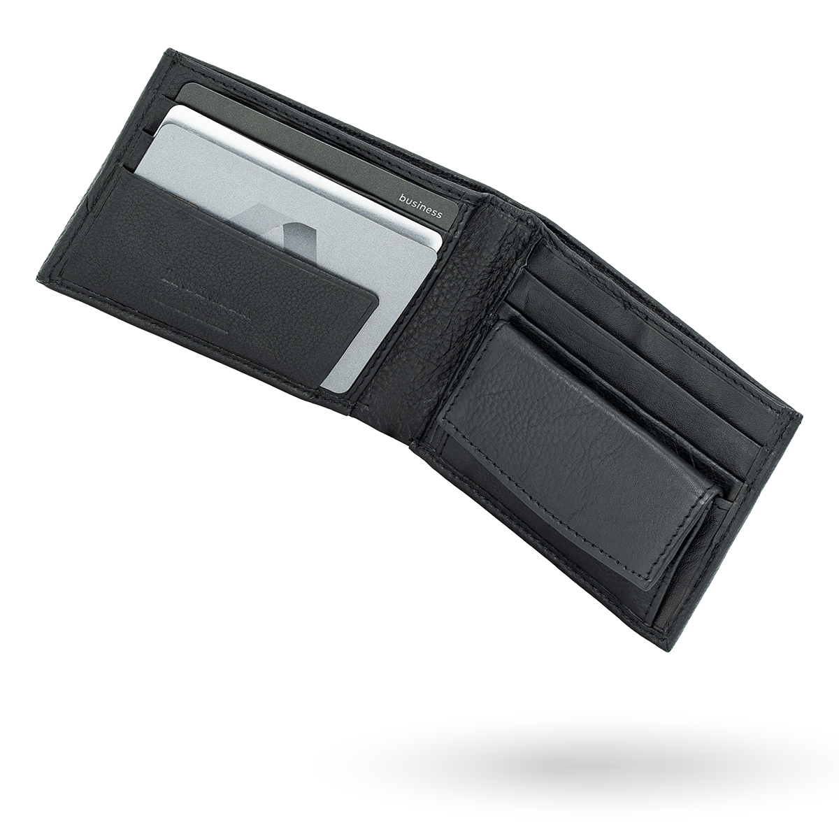 LINDENMANN Herren Leder Portemonnaie schwarz