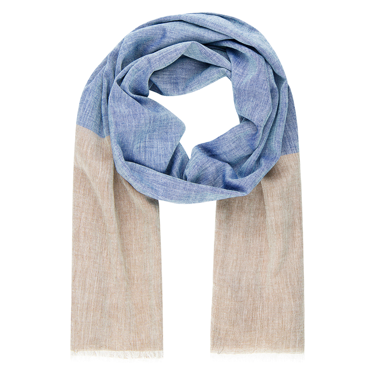 Herren Schal blau-beige