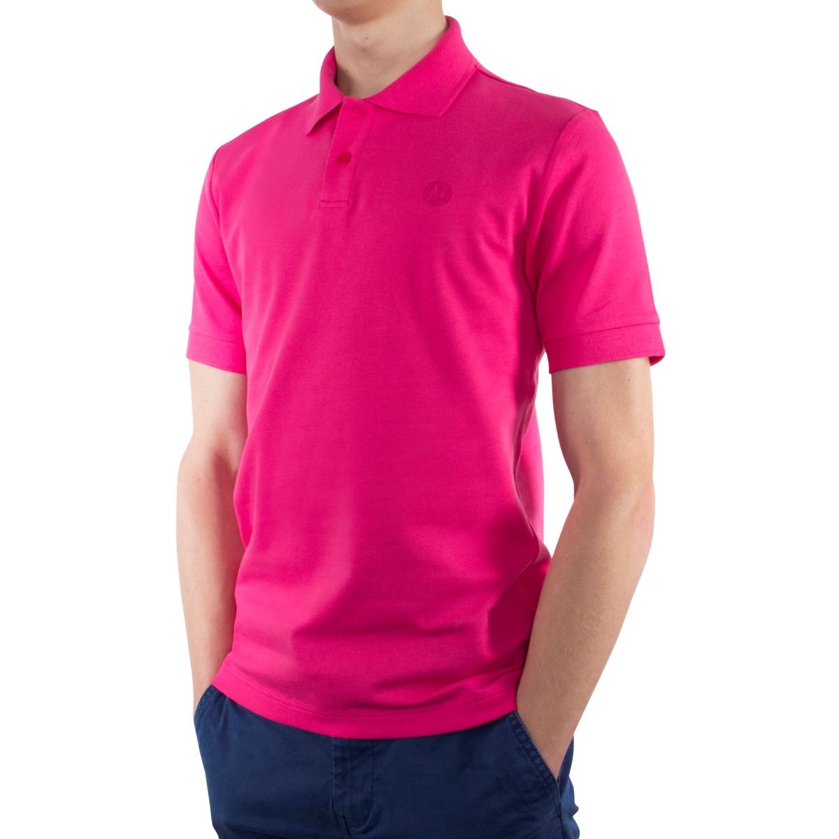 LINDENMANN Poloshirt Herren kurzarm pink Bio Baumwolle Made in EU