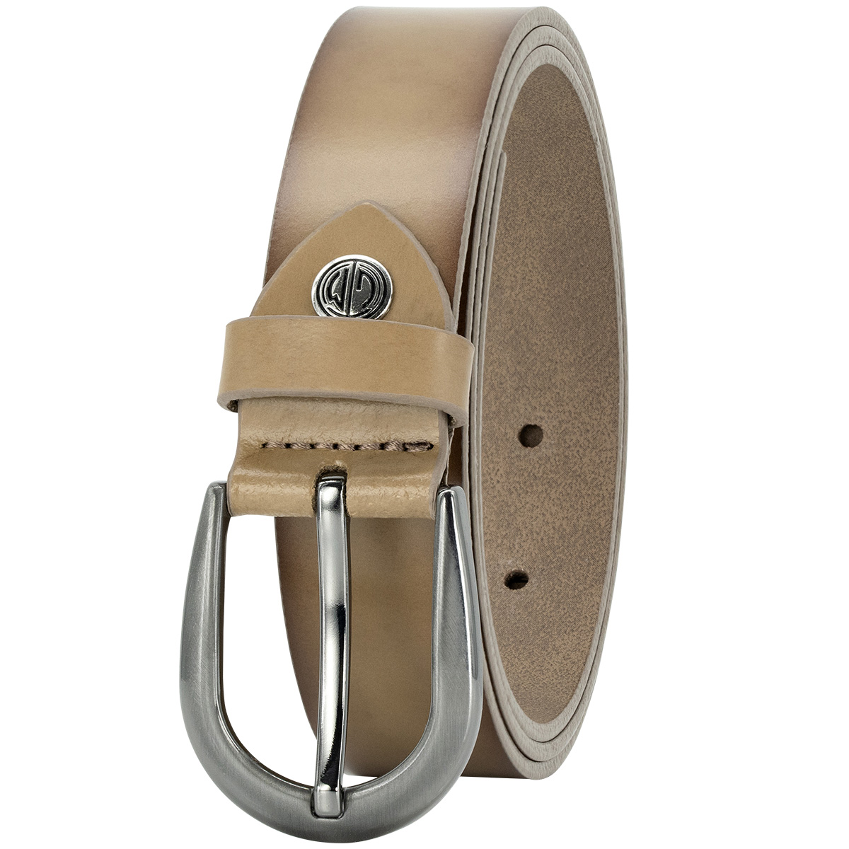 LINDENMANN Rindsleder Damengürtel Taupe